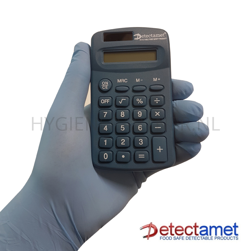 DE101156-30 Rekenmachine handmodel zonne-energie blauw
